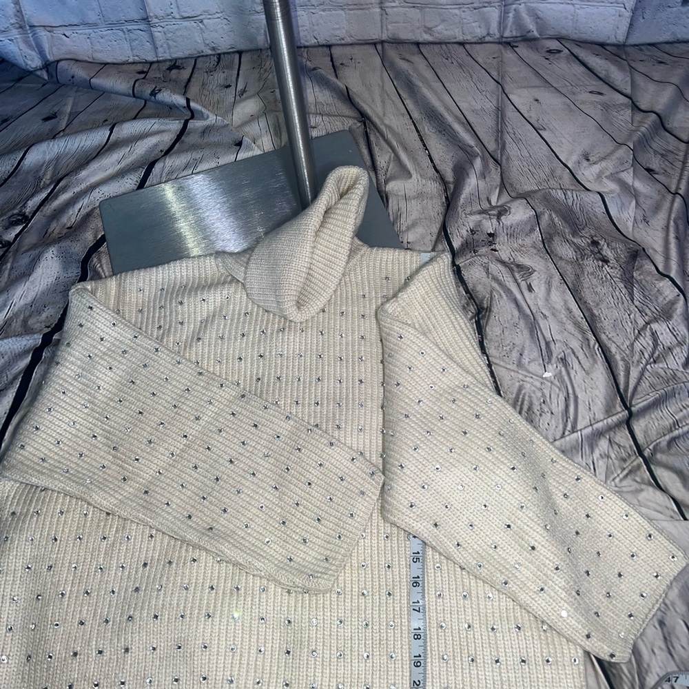 MANGO RHINESTONE TURTLENECK SWEATER - Picture 12 of 13